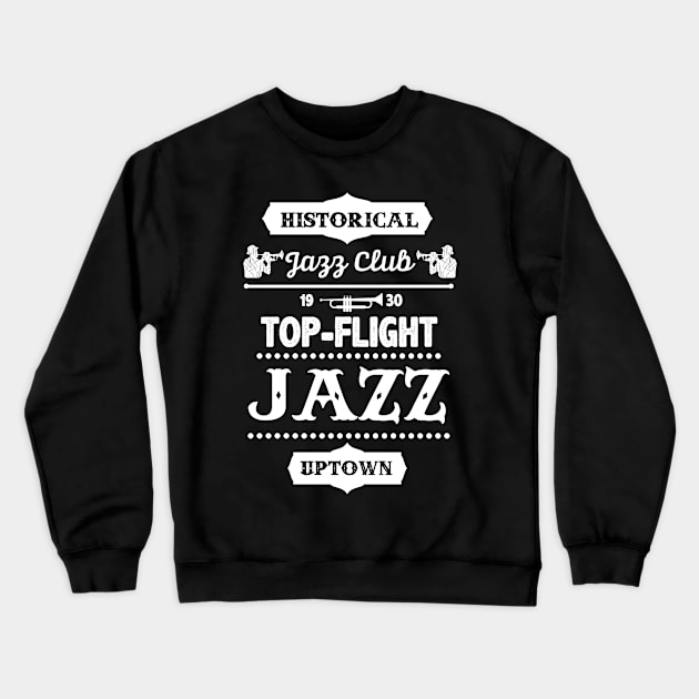 Vintage Jazz Club Design Crewneck Sweatshirt by jazzworldquest